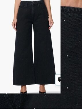 HUDSON JEANS - Jolene Crystal Embellished, high waist wide leg jeans - 28